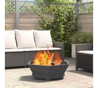 vidaXL Fire Pit Black 75 x 75 x 28 cm Steel