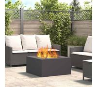 Fire Pit Steel Outdoor Rectangular Modern Heat Resistant Durable Sleek vidaXL