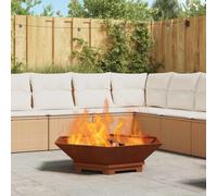 vidaXL Fire Pit Brown 100 x 100 x 28 cm Weathering Steel
