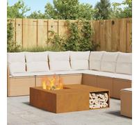 Fire Pit Square Brown Weathering Steel 100 x 100 x 30 cm Cold-rolled Matte Heavy