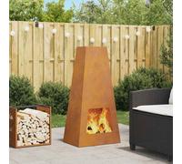 vidaXL Fire Pit Brown 50 x 35 x 100 cm Weathering steel