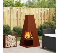 vidaXL Fire Pit Brown 50 x 50 x 100 cm Steel