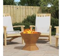 vidaXL Fire Pit Brown 50 x 50 x 40 cm Steel