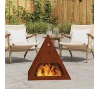 vidaXL Fire Pit Brown 50 x 50 x 51 cm Weathering Steel