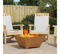 vidaXL Fire Pit Brown 60 x 60 x 30 cm Steel