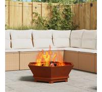 vidaXL Fire Pit Brown 75 x 75 x 28 cm Weathering Steel