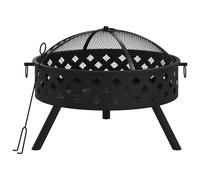 vidaXL Fire Pit with Poker 58 cm XXL Steel