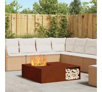 VidaXL Fire Pit Rusty 100 X 100 X 30 Cm Weathering Steel