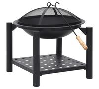vidaXL Fire Pit with Poker 54x54x55 cm Steel Home Outdoor Heating Fireplace