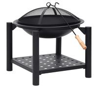 vidaXL Fire Pit with Poker Home Outdoor Heating Fireplace Fire Bowl Patio Heater