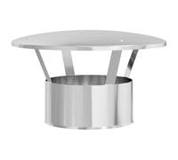 vidaXL Fireplace Cover and Wood Stove Accessories, Size Ø 20 cm, Silver Stainless Steel, Waterproof, Smooth and Shiny Finish, Lightweight Design for Outdoors, 35 x Garden Protectors