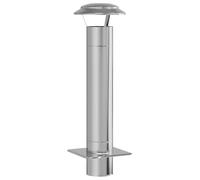 vidaXL Fireplace Extension Diameter 15 cm in Silver Polished Stainless Steel, Cylindrical, for Outdoor Use, Smooth Texture, 25 x 82, Lightweight, Heat Resistant, Easy to Assemble with Screwdriver and
