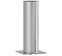 vidaXL Fireplace Extension Diameter 15 cm in Silver Stainless Steel 26 x 50 cm, Light Resistant to Heat and Water, Polished Finish Accessory for Outdoor Fireplaces, Ideal for Gardens and Patios