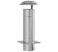 vidaXL Fireplace Extension Diameter 15 cm Polished Stainless Steel 25 x 65 Water Resistant Lightweight Design for Outdoor Fireplace Accessories Easy and Quick Installation Garden Accessory