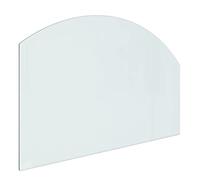 'vidaXL Fireplace Glass Plate - Durable, High Temperature Resistant, Tempered Glass, 80x50 cm Transparent Floor Covering Panel with Bevel Polished Edge