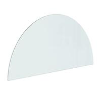 vidaXL Fireplace Glass Plate Half Round | 1200x600 mm Floor Protector | High Temperature Tempered Glass | Easy to Install and High Load Capacity | Transparent