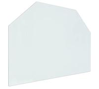 'vidaXL Fireplace Glass Plate Hexagon-80x60 cm Tempered Glass Transparent Protection, Robust Design with Bevel Polished Edges, Quick and Easy Installation