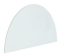 'vidaXL Fireplace Glass Plate, Transparent Tempered Glass Half-Round Floor Covering for Home, High Temperature Resistant, 1000x600