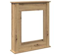 vidaXL Fireplace Surround, Fire Surround Only Compatible with LED Flame, Fireplace Frame for Living Room Hallway, Artisan Oak Engineered Wood