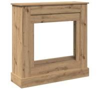 vidaXL Fireplace Surround, Fire Surround Only Compatible with LED Flame, Fireplace Frame for Living Room Hallway, Artisan Oak Engineered Wood