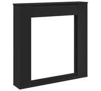vidaXL Fireplace Surround – Black Engineered Wood, 100x20x100 cm, LED Compatible