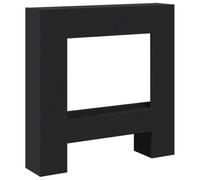 vidaXL Fireplace Surround, Fire Surround Only Compatible with LED Flame, Fireplace Frame for Living Room Hallway, Black Engineered Wood