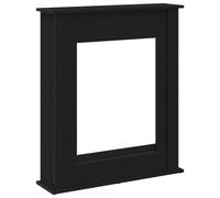 vidaXL Fireplace Surround Mantel - Black Oak Engineered Wood - 75x20x87.5 cm - For Electric LED Flames - Living Room Decor Frame