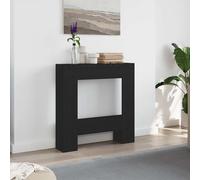 vidaXL Fireplace Surround Black Oak - Engineered Wood Mantel for Electric Flames with Functional Shelf, 81x18x82 cm - Living Room Decor