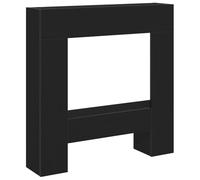 vidaXL Fireplace Surround Black Oak - Engineered Wood Mantel for Electric Flames with Functional Shelf, 81x18x82 cm - Living Room Decor