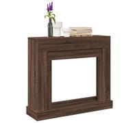 vidaXL Fireplace Surround – Brown Oak Eng. Wood Mantel with Shelf, LED Compatible, 100×30×87.5 cm