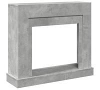 vidaXL Fireplace Surround, Fire Surround Only Compatible with LED Flame, Fireplace Frame for Living Room Hallway, Concrete Grey Engineered Wood