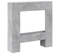 vidaXL Fireplace Surround Mantel Frame Concrete Grey Engineered Wood LED Flame Compatible 81x18x82cm