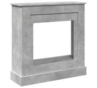 vidaXL Fireplace Surround, Fire Surround Only Compatible with LED Flame, Fireplace Frame for Living Room Hallway, Concrete Grey Engineered Wood