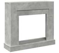 vidaXL Fireplace Surround, Fire Surround Only Compatible with LED Flame, Fireplace Frame for Living Room Hallway, Concrete Grey Engineered Wood