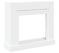 vidaXL Fireplace Surround White Engineered Wood Mantel Shelf 100x30x87.5cm LED Compatible