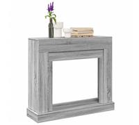 vidaXL Grey Sonoma Engineered Wood Fireplace Surround/Mantel - Compatible with LED Flames, 100 x 30 x 87.5 cm