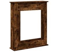 vidaXL Fireplace Surround Smoked Oak - Engineered Wood, LED compatible - 75x20x87.5 cm