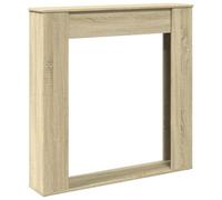 vidaXL Fireplace Surround - Sonoma Oak Engineered Wood - Compatible with LED Flame - 100 x 20 x 100 cm
