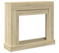 vidaXL Fireplace Surround, Fire Surround Only Compatible with LED Flame, Fireplace Frame for Living Room Hallway, Sonoma Oak Engineered Wood
