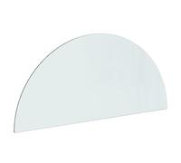 vidaXL Fireplace Tempered Glass Plate - Half Round Design - Floor and Carpet Protector - Transparent, High Temperature Resistance, 1200x500 mm