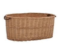 vidaXL Firewood Basket with Carrying Handles 78x54x34 cm Natural Willow UK NEW