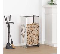 vidaXL Firewood Rack 40x30x80 cm Stainless Steel