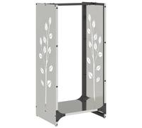 vidaXL Firewood Rack 40x30x80 cm Stainless Steel fireplace log holder