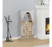 vidaXL Firewood Rack 50x23x100 cm Stainless Steel