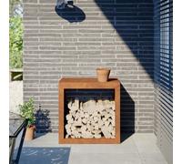 vidaXL Firewood Rack 60x40x60 cm Weathering Steel