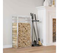 vidaXL Firewood Rack 80x28x154 cm Stainless Steel