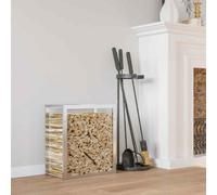 vidaXL Firewood Rack 80x28x86 cm Stainless Steel