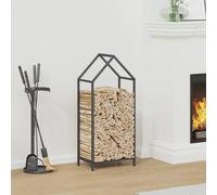 Firewood Rack Anthracite Cold-Rolled Steel 40x25x90cm Indoor/Outdoor Log Holder