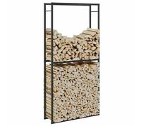 Firewood Rack Fireplace Log Store Firewood Log Rack Holder Black Steel vidaXL