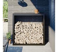 vidaXL Firewood Rack Black 100x40x100 cm Steel